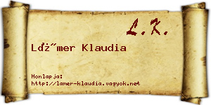 Lámer Klaudia névjegykártya