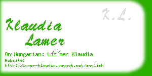 klaudia lamer business card